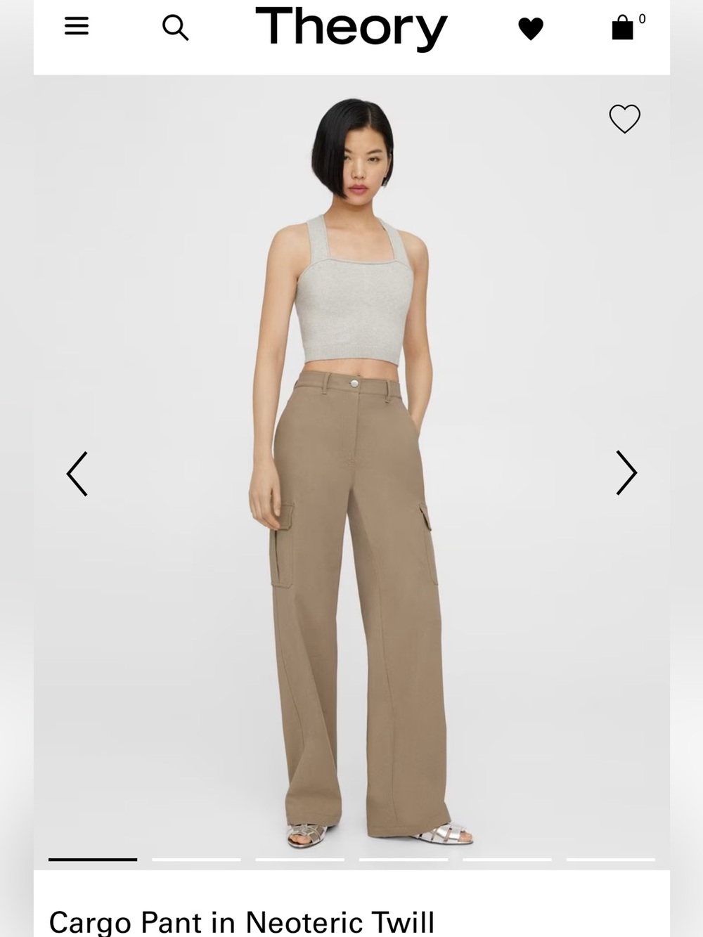 Theory Cargo Pant in Neoteric Twill - Taupe